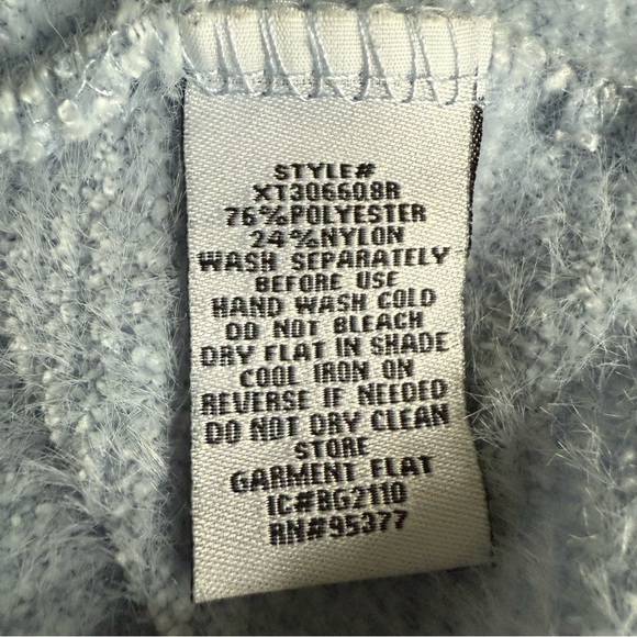 Sanctuary | Eyelash Knit Puff Sleeve Sky Blue Sweater | Sz M - Picture 6 of 6